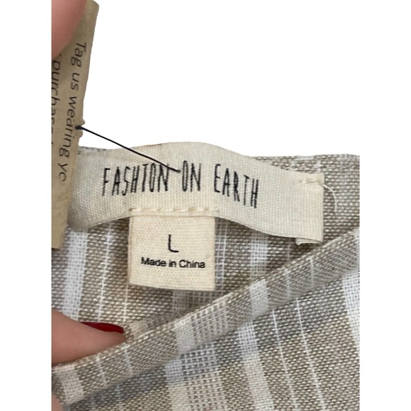 Steel Mill Co Women Skirt Fashion On Earth Linen Blend Ruffle Stiped  Large NWT - Picture 4 of 7